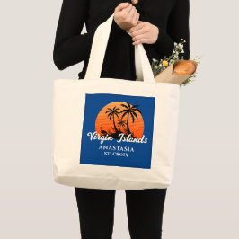 Bolsa Tote Grande RUAS Tropicais Sunset das Ilhas Virgens dos EUA. C
