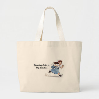 Bolsa Tote Grande Running Late Is My Cardio Funny ToteBag