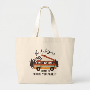 Bolsa Tote Grande RV Camping Tent Trailer Home é onde você o estacio