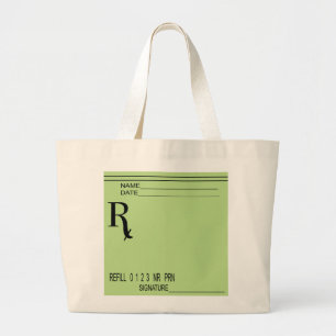 Bolsa Tote Grande Rx Prescription Pad - Escreva Sua Própria Receita