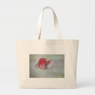Bolsa Tote Grande Ryukin Goldfish — Pintura em acrílico