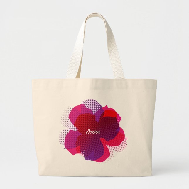 Bolsa Tote Grande Sac Fourre-tout Jumbo Popflower Violet/rose (Frente)