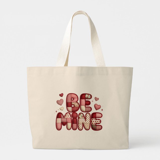 Bolsa Tote Grande Saca Be Mine Patchwork do Dia dos Namorados | Bols (Verso)