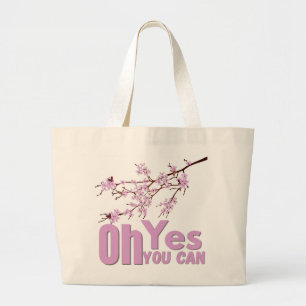 Bolsa Tote Grande Saca de Citação Motivacional - Ilustração de Ramo 