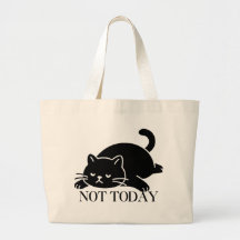 Saca de Gato Não Hoje Design de Arte Fofo