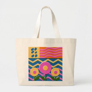 Bolsa Tote Grande saca de lírio de aranha vermelho sacola de arte bo