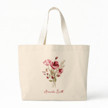 Saca de mão com nome de flores silvestres florais 