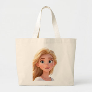Bolsa Tote Grande Saca de mão de desenho animado de menina loira fof