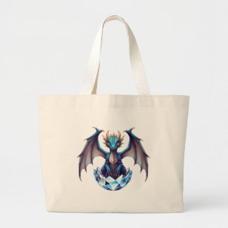 Bolsa Tote Grande Saca de mão Dragão filhote emergindo do cristal ov