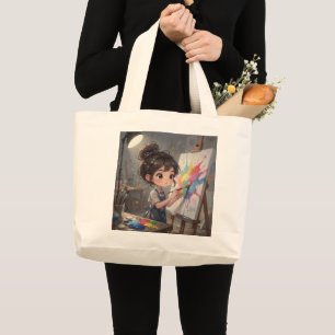Bolsa Tote Grande Saca de Pintora de Menina Caprichosa