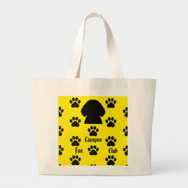 Bolsa Tote Grande Saca de transporte para o cavapoo Pumpkin (Frente)