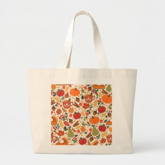 Bolsa Tote Grande Saca Jumbo de Padrão de Abóbora da Colheita de Out