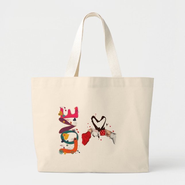 Bolsa Tote Grande Saca Love Bug (Frente)