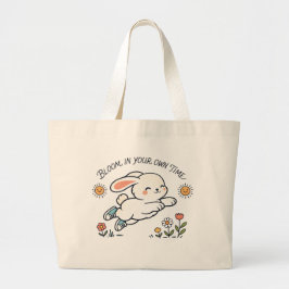 Bolsa Tote Grande Saca Tote Bunny Floresça No Seu Próprio Tempo