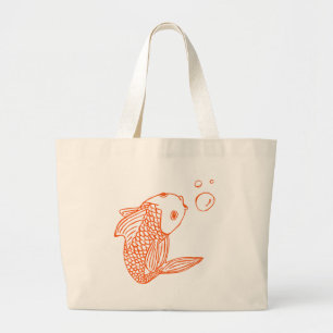 Bolsa Tote Grande Saco alaranjado do peixe dourado
