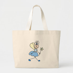 Bolsa Tote Grande Saco Anjo Azul Com Varinha