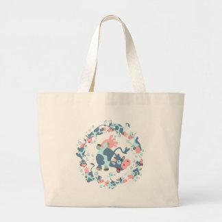 Bolsa Tote Grande Saco bonito das vacas de mar dos desenhos animados