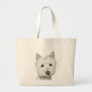 Bolsa Tote Grande Saco bonito do cão de Westie