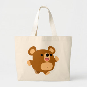Bolsa Tote Grande Saco brincalhão do urso dos desenhos animados
