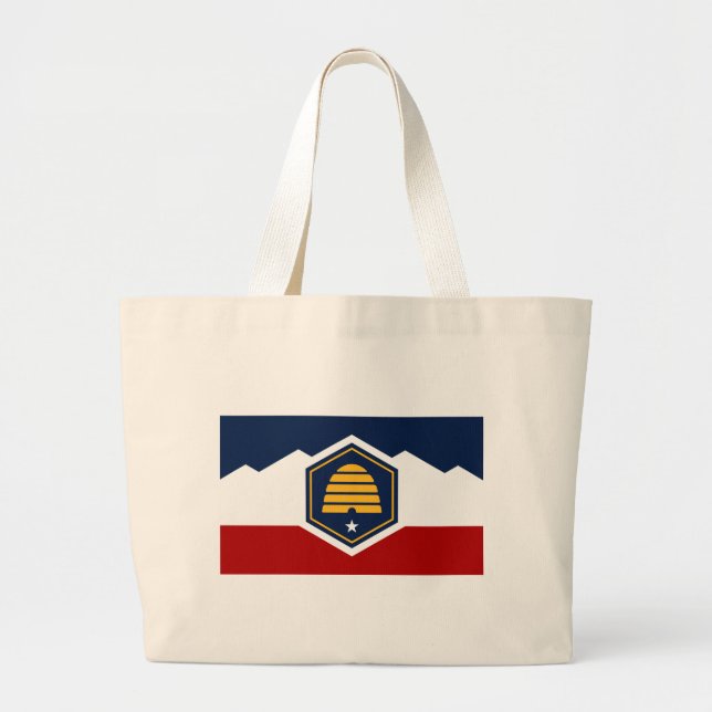 Bolsa Tote Grande Saco com a Bandeira de Utah, EUA (Frente)