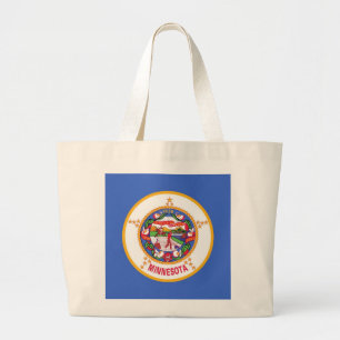 Bolsa Tote Grande Saco com a bandeira do estado de Minnesota - EUA