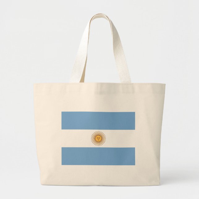 Bolsa Tote Grande Saco com bandeira da Argentina (Frente)