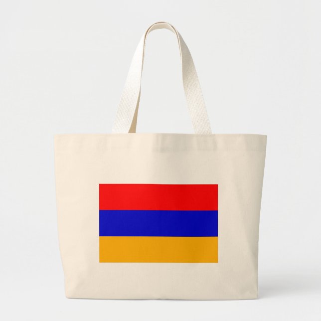 Bolsa Tote Grande Saco com bandeira da Armênia (Frente)