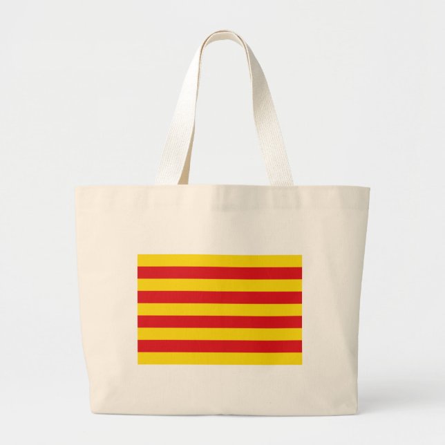 Bolsa Tote Grande Saco com bandeira da Catalunha (Frente)