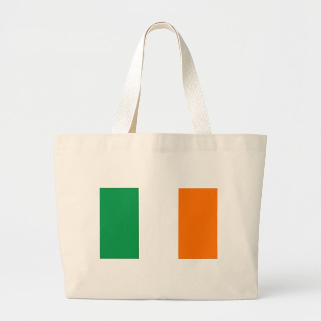 Bolsa Tote Grande Saco com bandeira da Irlanda (Frente)
