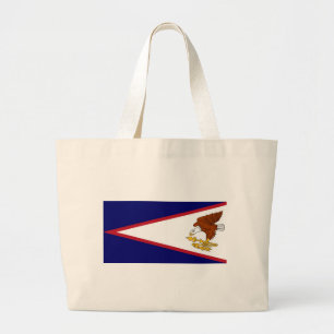 Bolsa Tote Grande Saco com bandeira da Samoa Americana - EUA