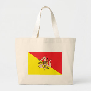 Bolsa Tote Grande Saco com bandeira da Sicília, Itália