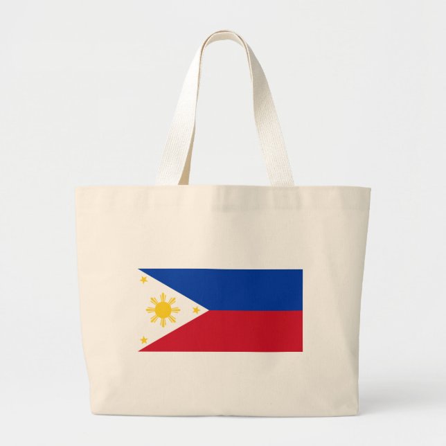 Bolsa Tote Grande Saco com bandeira das Filipinas (Frente)