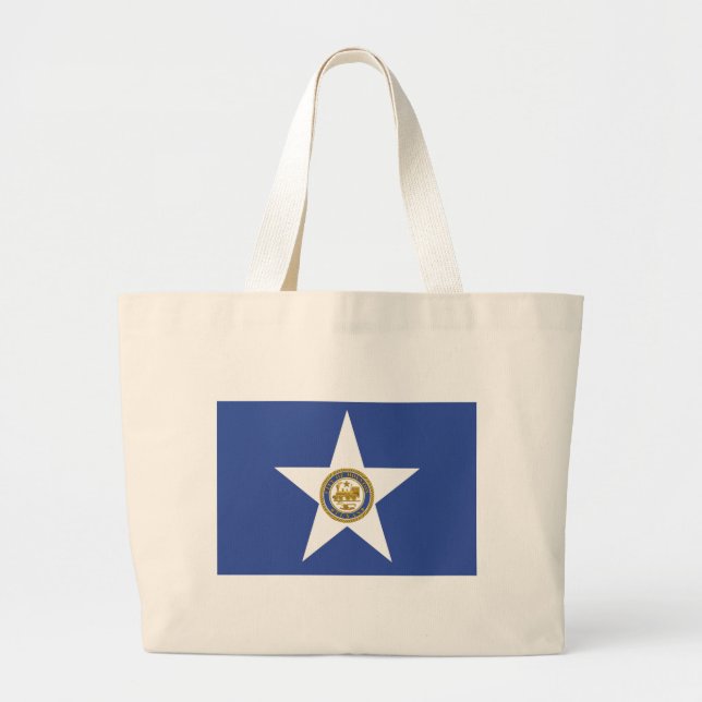 Bolsa Tote Grande Saco com Bandeira de Houston, EUA (Frente)