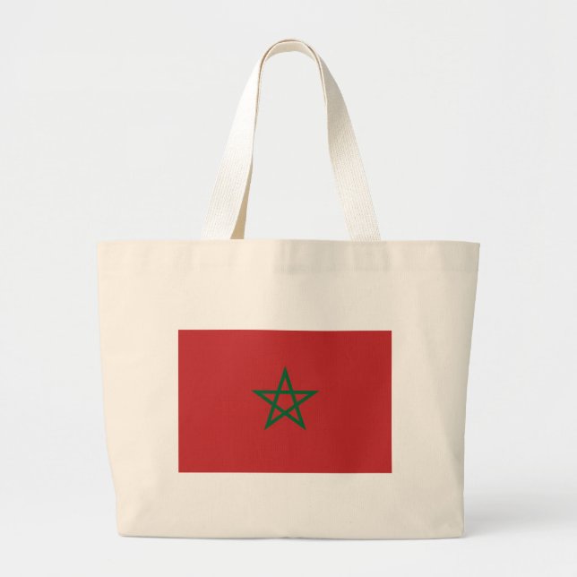 Bolsa Tote Grande Saco com Bandeira de Marrocos (Frente)