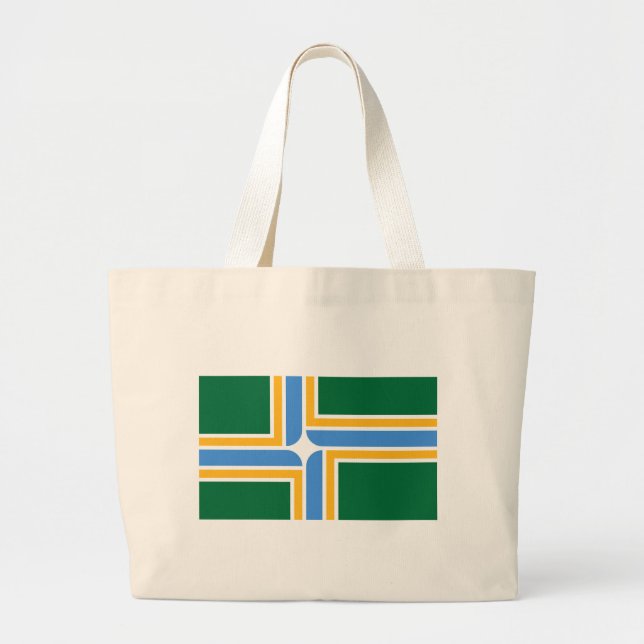 Bolsa Tote Grande Saco com bandeira de Portland, Oregon, EUA (Frente)