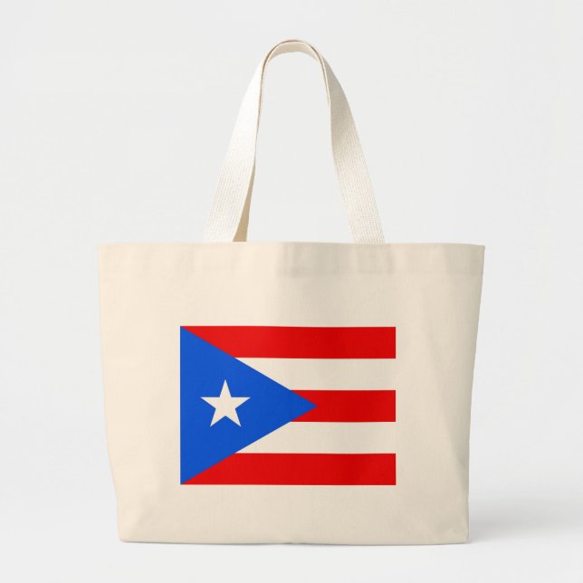 Bolsa Tote Grande Saco com bandeira de Porto Rico - EUA (Frente)