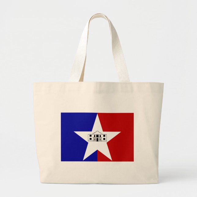 Bolsa Tote Grande Saco com bandeira de San Antonio, EUA (Frente)