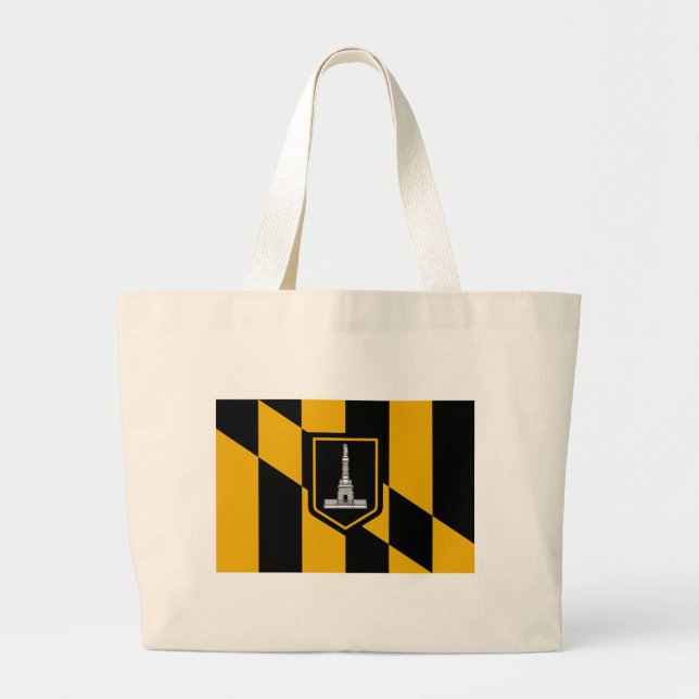 Bolsa Tote Grande Saco com Bandeira do Baltimore, EUA (Frente)