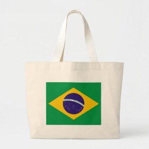 Bolsa Tote Grande Saco com Bandeira do Brasil