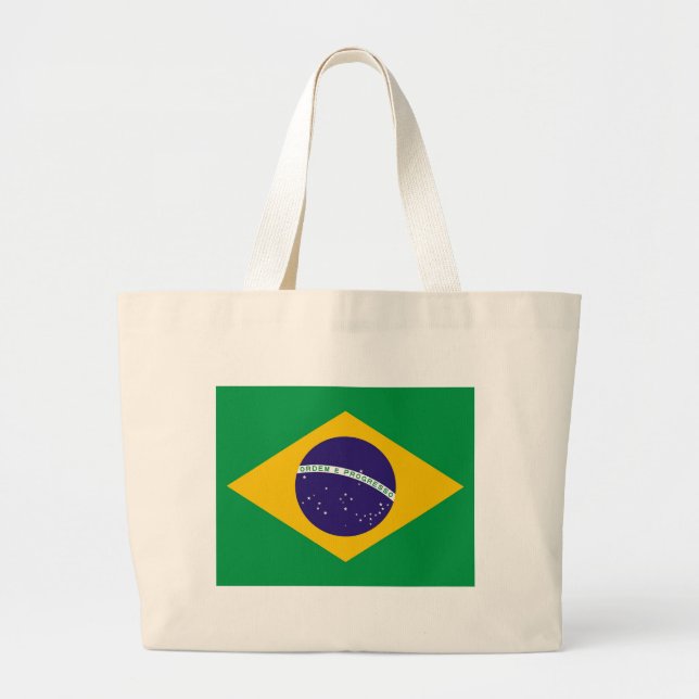 Bolsa Tote Grande Saco com Bandeira do Brasil (Frente)