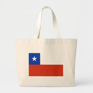 Bolsa Tote Grande Saco com Bandeira do Chile