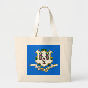 Bolsa Tote Grande Saco com Bandeira do Estado de Connecticut - EUA