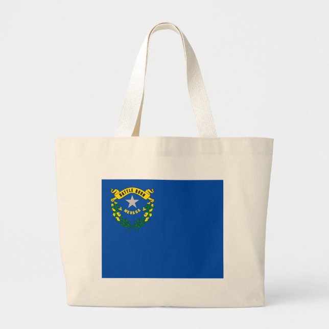 Bolsa Tote Grande Saco com bandeira do Estado de Nevada - EUA (Frente)