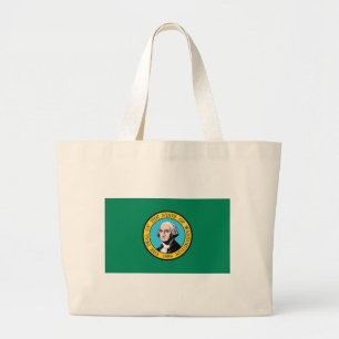 Bolsa Tote Grande Saco com bandeira do Estado de Washington - EUA