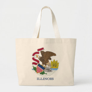Bolsa Tote Grande Saco com bandeira do Estado do Illinois - EUA