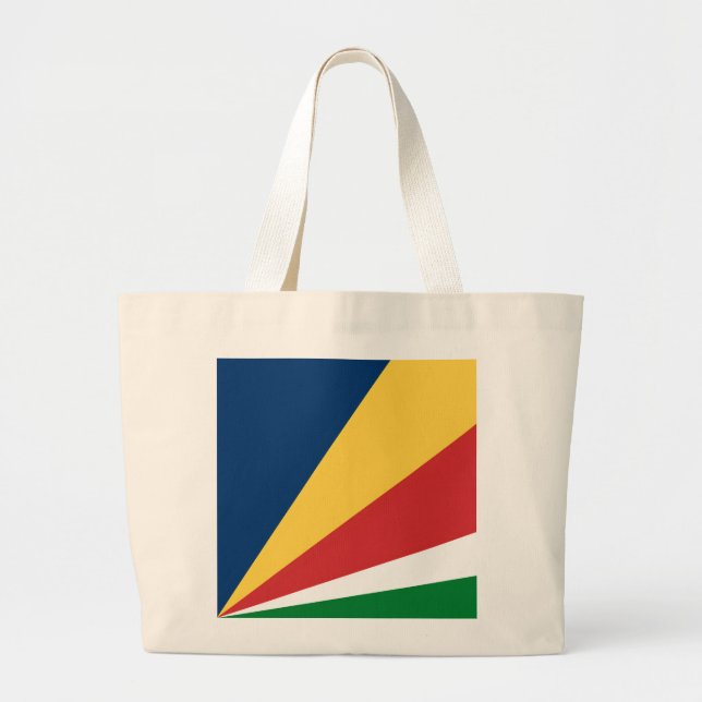 Bolsa Tote Grande Saco com Design de cores das Seychelles (Frente)