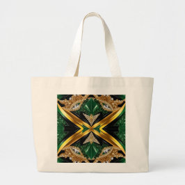 Bolsa Tote Grande Saco com Design de cores jamaicanas