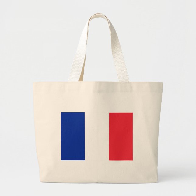 Bolsa Tote Grande Saco com pavilhão da França (Frente)