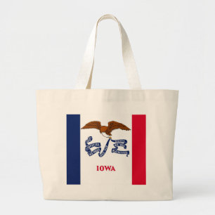 Bolsa Tote Grande Saco com pavilhão do Estado de Iowa - EUA