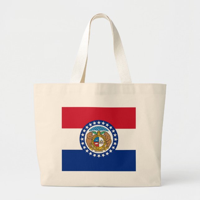 Bolsa Tote Grande Saco com pavilhão do Estado do Missouri - EUA (Frente)